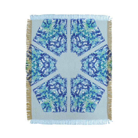 Rosie Brown Blue Hexagone Throw Blanket