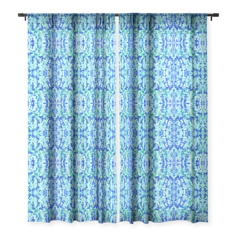 Rosie Brown Blue On Blue Sheer Window Curtain