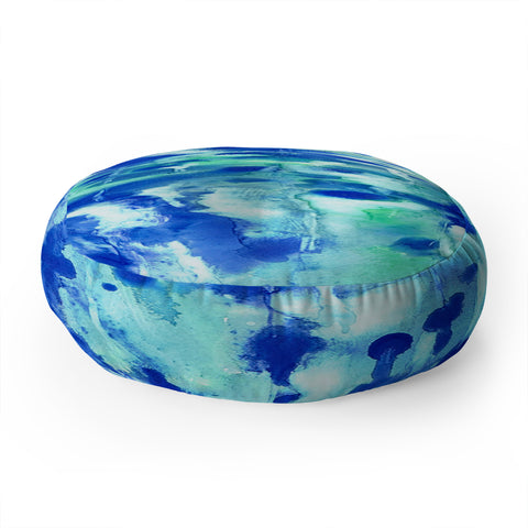 Rosie Brown Blue On Blue Floor Pillow Round