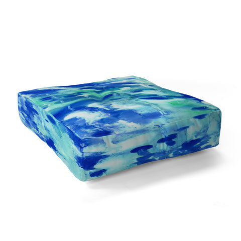Rosie Brown Blue On Blue Floor Pillow Square