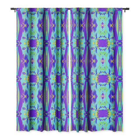 Rosie Brown Blue Palms 1 Blackout Window Curtain