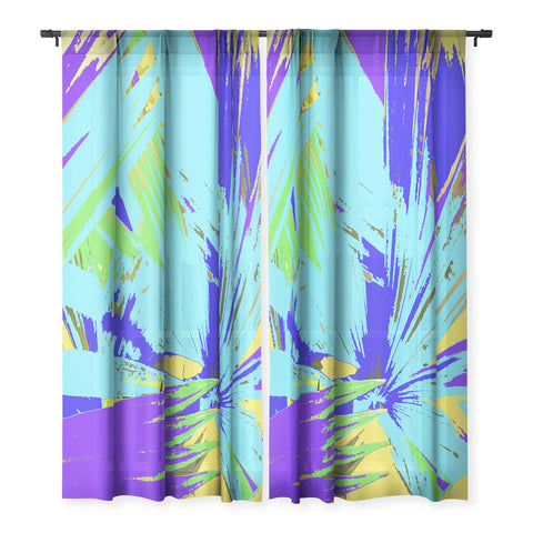 Rosie Brown Blue Palms 1 Sheer Non Repeat