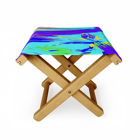 Rosie Brown Blue Palms 1 Folding Stool