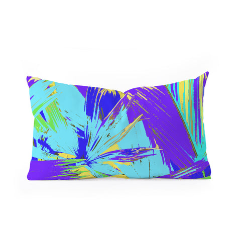 Rosie Brown Blue Palms 1 Oblong Throw Pillow