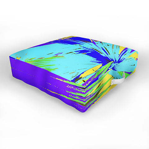 Rosie Brown Blue Palms 1 Outdoor Floor Cushion