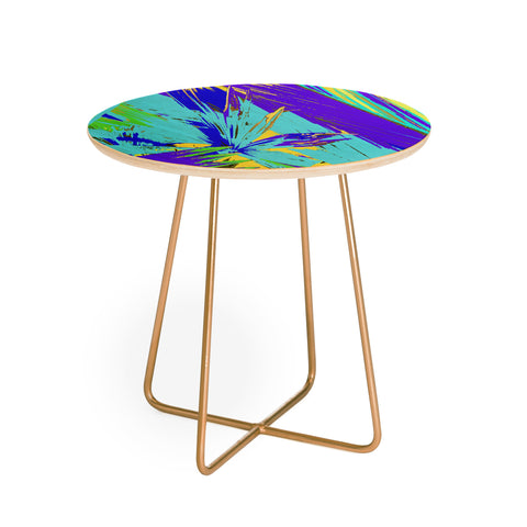 Rosie Brown Blue Palms 1 Round Side Table