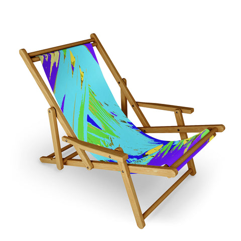 Rosie Brown Blue Palms 1 Sling Chair