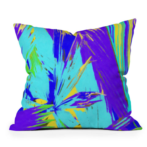Rosie Brown Blue Palms 1 Throw Pillow