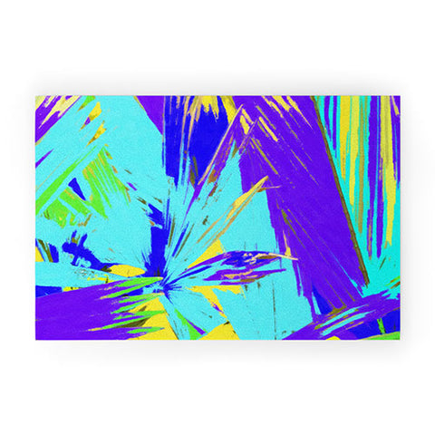 Rosie Brown Blue Palms 1 Welcome Mat