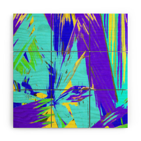 Rosie Brown Blue Palms 1 Wood Wall Mural