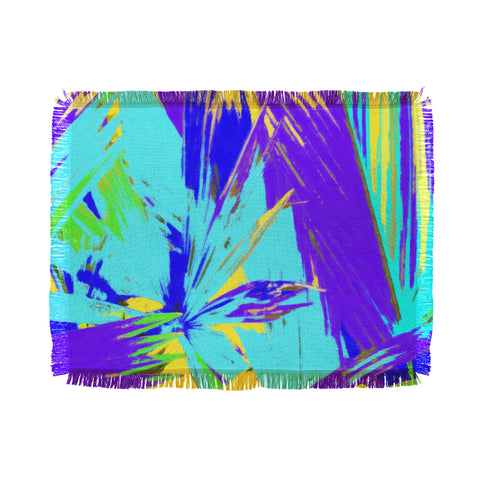 Rosie Brown Blue Palms 1 Throw Blanket