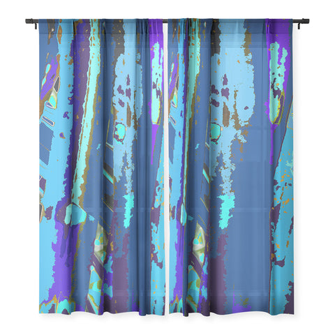 Rosie Brown Blue Palms 2 Sheer Non Repeat