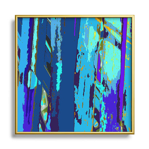 Rosie Brown Blue Palms 2 Metal Square Framed Art Print