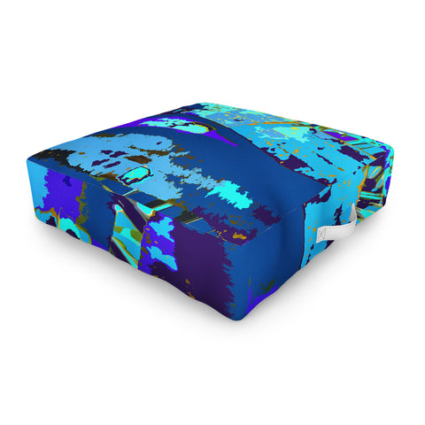 Rosie Brown Blue Palms 2 Outdoor Floor Cushion