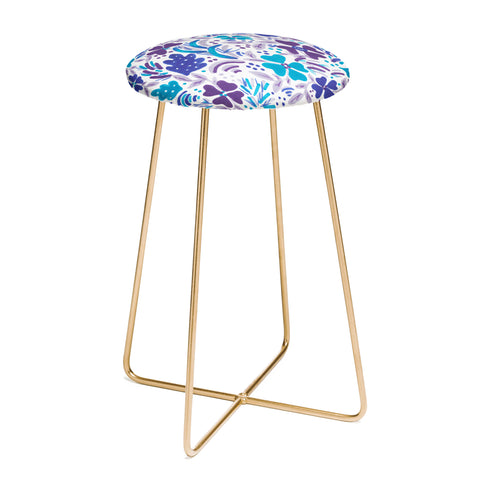Rosie Brown Blue Spring Floral Counter Stool