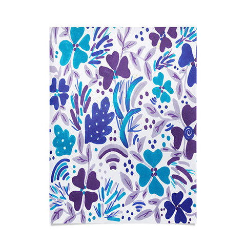 Rosie Brown Blue Spring Floral Poster