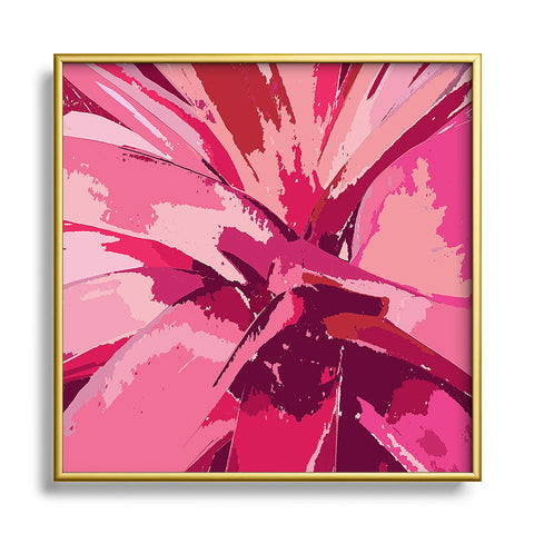 Rosie Brown Blushing Bromeliad Metal Square Framed Art Print