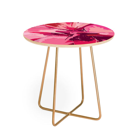 Rosie Brown Blushing Bromeliad Round Side Table