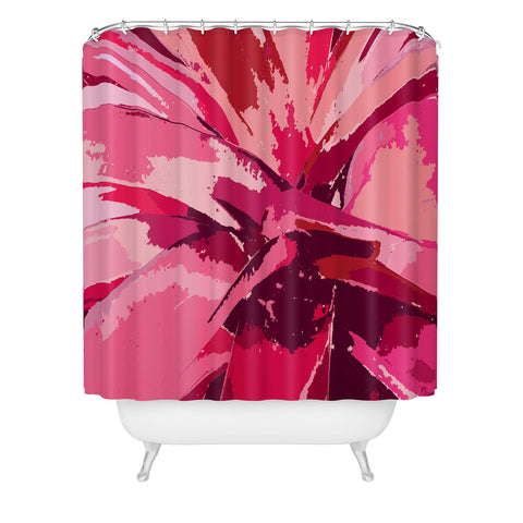 Rosie Brown Blushing Bromeliad Shower Curtain