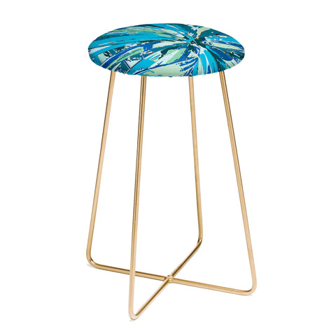 Rosie Brown Bursting Bromeliad Counter Stool