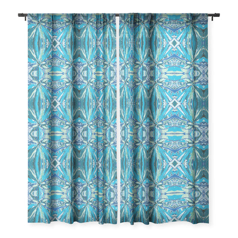 Rosie Brown Bursting Bromeliad Sheer Window Curtain