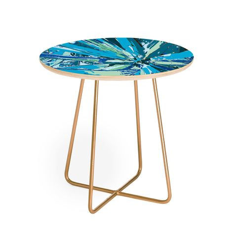 Rosie Brown Bursting Bromeliad Round Side Table