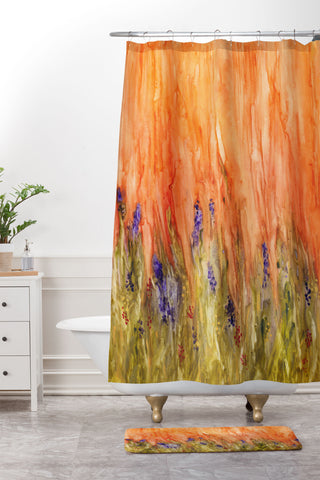 Rosie Brown By the Wall Shower Curtain And Mat