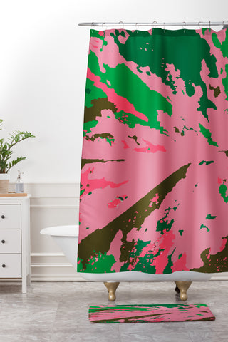 Rosie Brown Caladium Shower Curtain And Mat