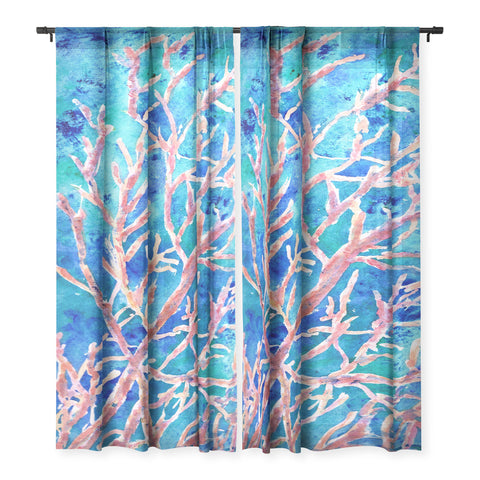 Rosie Brown Coral Fan Sheer Non Repeat