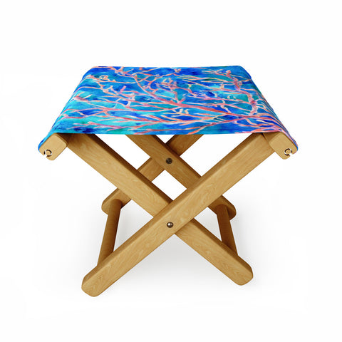 Rosie Brown Coral Fan Folding Stool