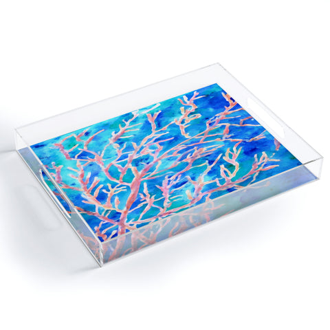Rosie Brown Coral Fan Acrylic Tray