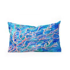 Rosie Brown Coral Fan Oblong Throw Pillow