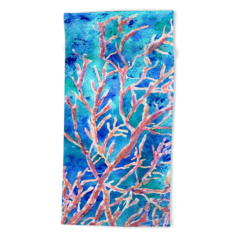Rosie Brown Coral Fan Beach Towel