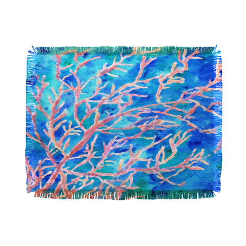 Rosie Brown Coral Fan Throw Blanket