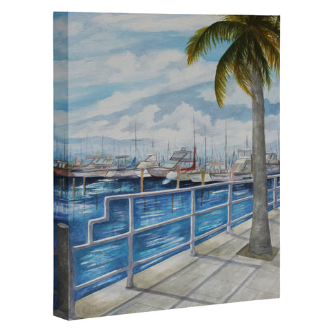 Rosie Brown Dinner Key Marina Stroll Art Canvas