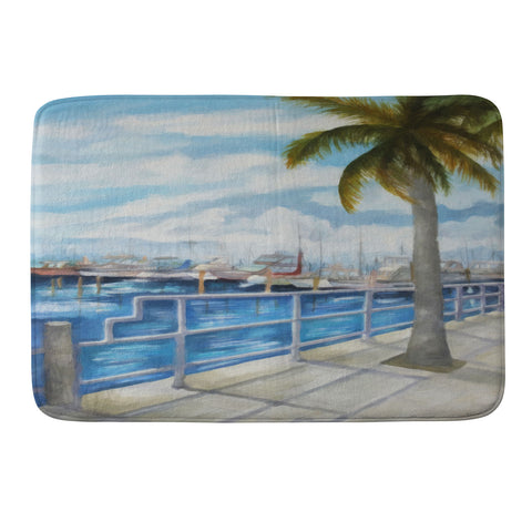 Rosie Brown Dinner Key Marina Stroll Memory Foam Bath Mat