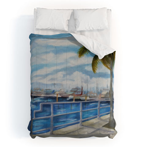 Rosie Brown Dinner Key Marina Stroll Comforter
