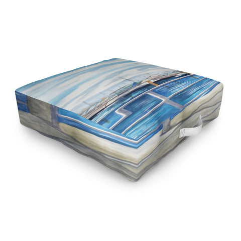 Rosie Brown Dinner Key Marina Stroll Outdoor Floor Cushion