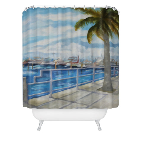 Rosie Brown Dinner Key Marina Stroll Shower Curtain