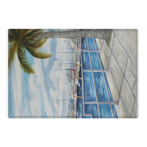 Rosie Brown Dinner Key Marina Stroll Outdoor Rug