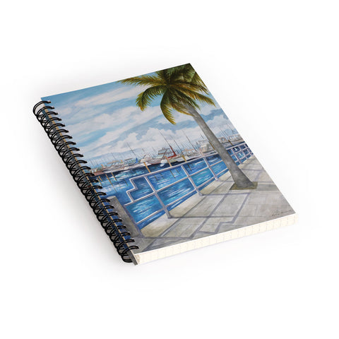 Rosie Brown Dinner Key Marina Stroll Spiral Notebook