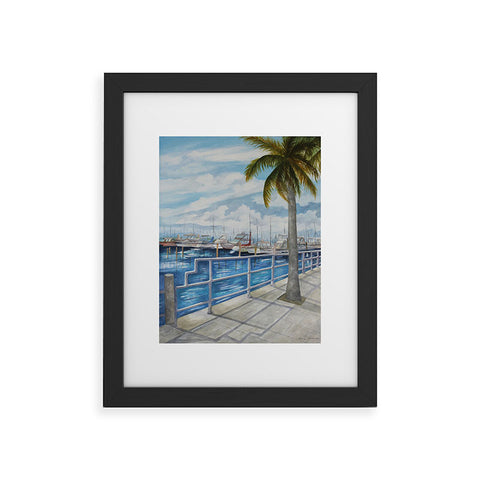 Rosie Brown Dinner Key Marina Stroll Framed Art Print