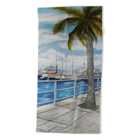 Rosie Brown Dinner Key Marina Stroll Beach Towel