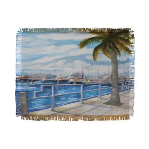 Rosie Brown Dinner Key Marina Stroll Throw Blanket