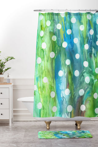 Rosie Brown Dots And Dots Shower Curtain And Mat