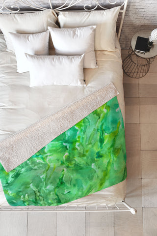 Rosie Brown Easy Being Green Fleece Throw Blanket