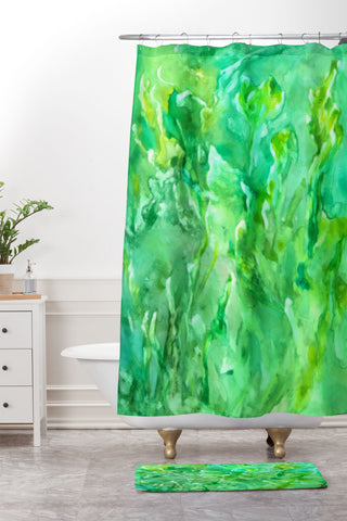 Rosie Brown Easy Being Green Shower Curtain And Mat