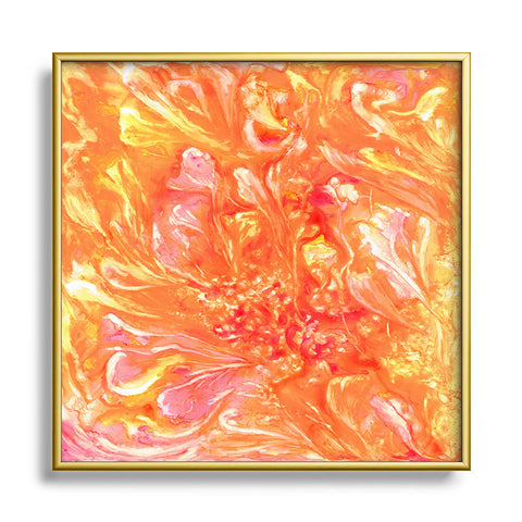 Rosie Brown Falling Petals Metal Square Framed Art Print