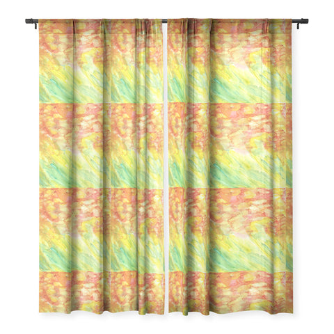 Rosie Brown Fantasy Flowers Sheer Window Curtain