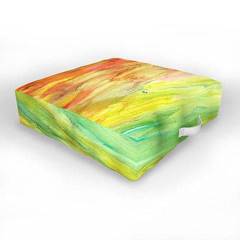 Rosie Brown Fantasy Flowers Outdoor Floor Cushion